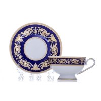 Набор для чая  Bavarian Porcelain Александрия Кобальт/зол на 6 персон (12 предметов)
