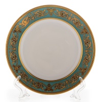 Набор тарелок Bavarian Porcelain Александрия Бирюза/зол 19см 6шт