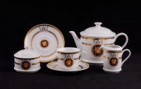 Чайный сервиз Да Винчи Leander - Сабина, декор А126 (Версаче Золотая лента) на 6 персон (15 предметов) 30437