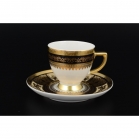 Набор для кофе Falkenporzellan Diadem Black Creme Gold на 6 персон (12 предметов)