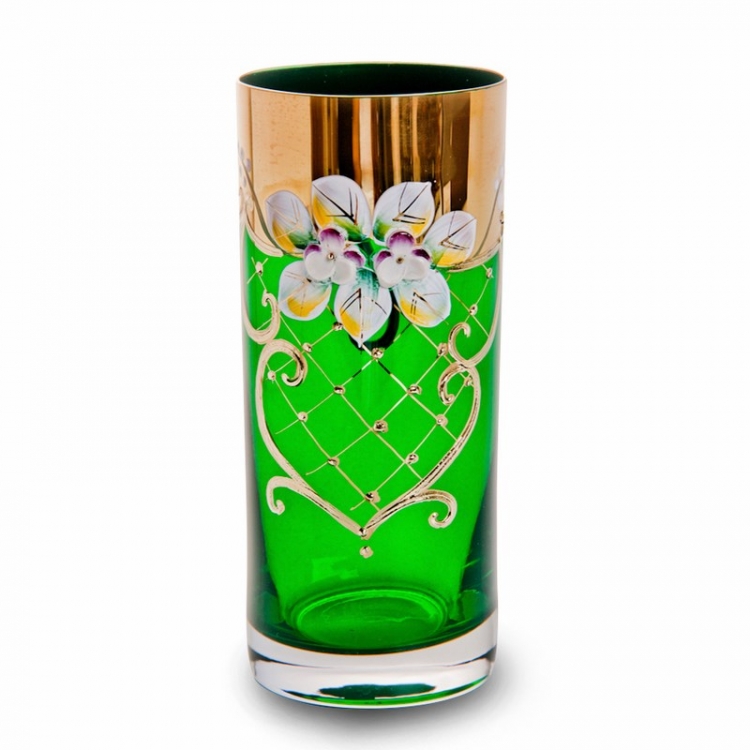 Набор стаканов Bohemia Лепка зеленая 300мл 6шт