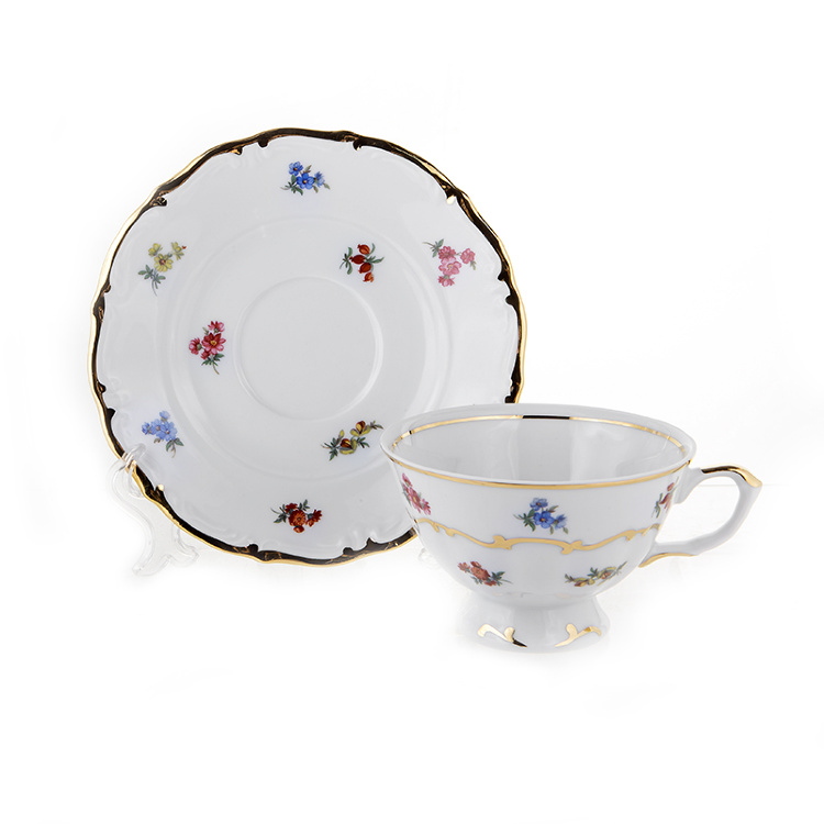 Набор чайных пар Bavarian Porcelain Блюмен на 6 персон (12 предметов