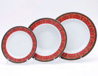 Набор тарелок (красный) Leander Сабина 18 предметов 31239