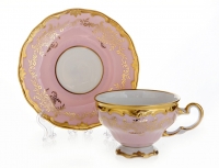 Набор для чая Weimar Porzellan Ювел розовый на 6 персон (12 предметов)