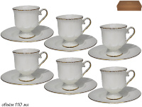 Набор кофейных пар Lenardi Изобэль на 6 персон (12 предметов) 105-751