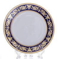Набор тарелок Bavarian Porcelain Александрия Кобальт/зол 21см 6шт