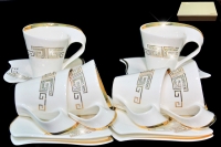 Сервиз чайный со стразами Lenardi серия Givenchi Gold 12 предметов 6 персон 108-126