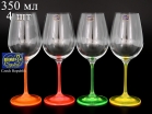 Набор бокалов для вина Crystalex Арлекино Неон 350мл 4шт