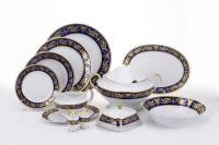 Сервиз столовый Bavarian Porcelain Александрия Кобальт/зол на 6 персон (27 предметов)