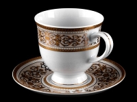 Набор для чая Bavarian Porcelain Верона золотая чашка 200мл+блюдце на 6 персон 12 предметов 53642 