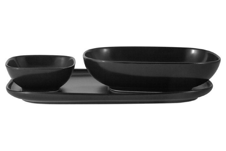 Набор тарелки и салатников Maxwell and Williams чёрный (3 предмета)