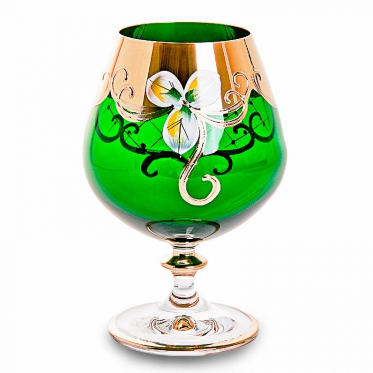 Набор стаканов Bohemia Лепка зеленая 400мл 6шт