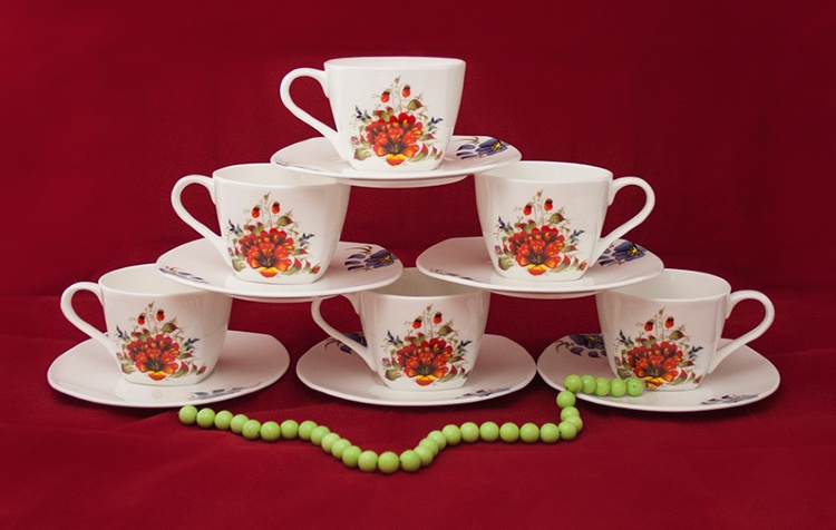 Набор чайных пар АККУ Варвара на 6 персон (12 предметов)
