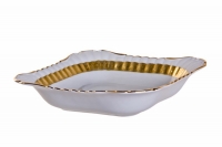 Салатник Bavarian Porcelain Лента Рельеф золото 24см