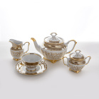 Чайный сервиз Bavarian Porcelain Лист бежевый на 6 персон (15 предметов)
