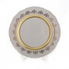 Блюдо Bavarian Porcelain Лист белый Золото 32см круглое