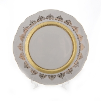Блюдо Bavarian Porcelain Лист белый Золото 32см круглое