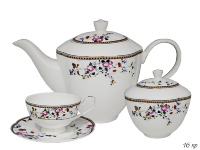 Чайный сервиз Lenardi Розовые цветы на 6 персон (16 предметов)