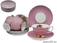 Набор чайных пар Lenardi Розовый на 6 персон (12 предметов)