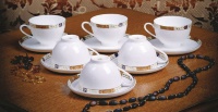 Набор чайных пар АККУ Золотая веточка на 6 персон (12 предметов)