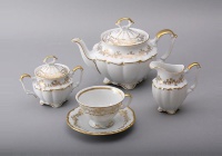 Сервиз чайный Bavarian Porcelain Барокко золото 202 на 6 персон (15 предметов)