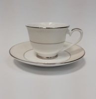 Набор кофейных пар из костяного фарфора Japonica Серый шелк на 2 персоны (4 предмета) PL8008PLem9