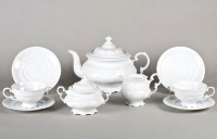 Белый чайный сервиз Leander - Соната, декор 0000 (Белый) на 6 персон (15 предметов) 31847