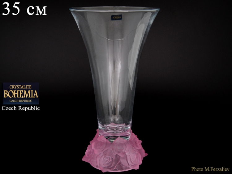 Ваза для цветов Crystalite Bohemia Богемия Кристал Розы 35см
