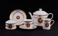 Чайный сервиз Да Винчи Leander - Сабина, декор А126 (Версаче Золотая лента) на 12 персон (27 предметов) 31848