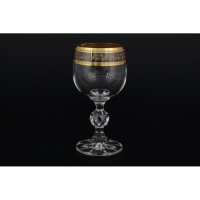 Набор бокалов для вина (портвейна) Crystalex Золотой лист Клаудия 150мл 6шт
