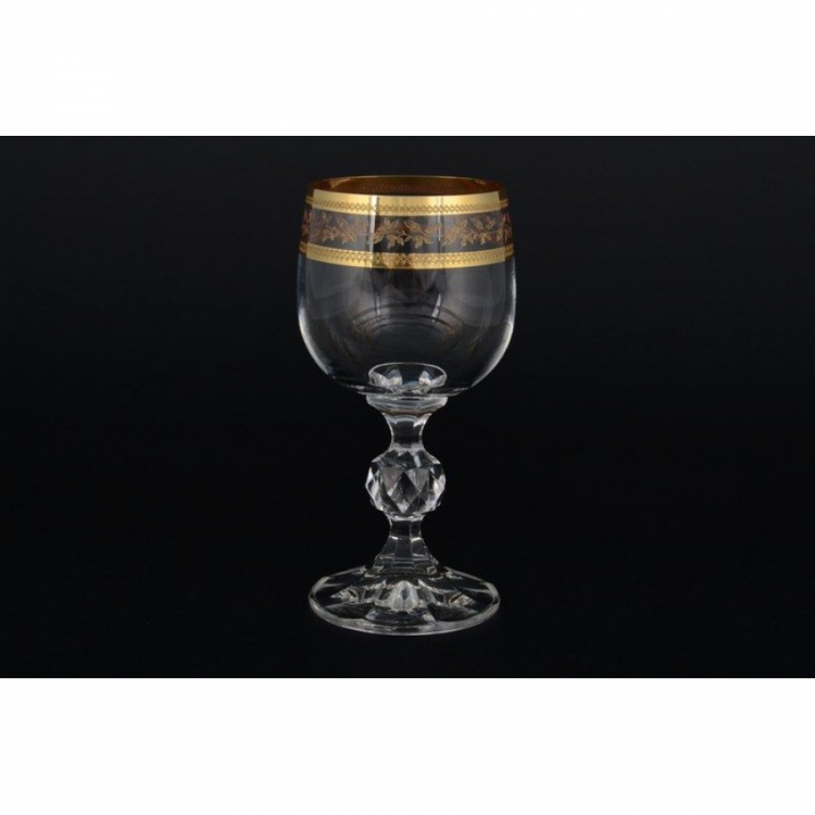 Набор бокалов для вина Crystalex Золотой лист Клаудия 150мл 6шт