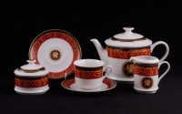 Чайный сервиз Да Винчи Leander - Сабина, декор В979 (Версаче Красная лента) на 12 персон (27 предметов) 31849