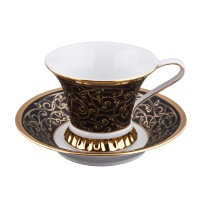 Черная чайная пара Rudolf Kämpf Византия декор 2244 200мл