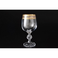 Набор бокалов для вина (портвейна) Crystalex Золотой лист Клаудия 230мл 6шт