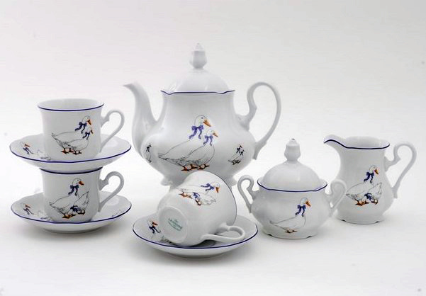 Чайный сервиз Leander - Мэри-Энн, декор 0807 (Гуси) на 12 персон (27 предметов) 31851
