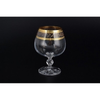 Набор бокалов для вина (портвейна) Crystalex Золотой лист Клаудия 250мл 6шт