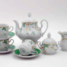 Чайный сервиз Leander - Мэри-Энн, декор 1381 (Зеленые цветы) на 12 персон (27 предметов) 31853