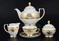 Чайный сервиз Falkenporzellan Alena 3D Creme Gold Constanza на 6 персон (17 предметов)