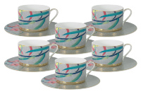 Набор чайных пар Naomi Восточная лилия на 6 персон (12 предметов)