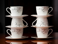 Набор чайных пар с квадратными тарелками АККУ Тодес на 6 персон (12 предметов)