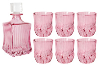 Набор для виски Same Адажио розовый на 6 персон (7 предметов)