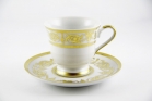 Набор для кофе Bavarian Porcelain Александрия Голд/белый на 6 персон (12 предметов)