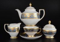 Чайный сервиз Falkenporzellan Imperial Blue Gold на 6 персон (17 предметов)