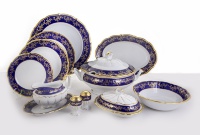 Столовый сервиз Bavarian Porcelain Борокко кобальт 202 на 6 персон (25 предметов)