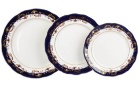 Набор тарелок Дулево Вырезной край Золотое кружево на 6 персон (18 предметов)