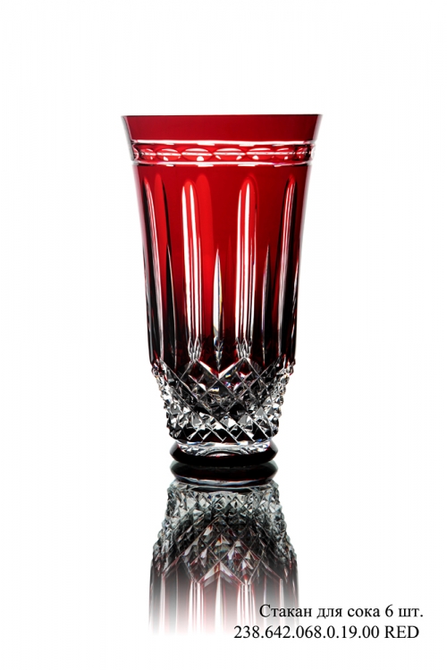 Набор стаканов для сока Cristallerie Strauss S.A. Red 6шт (238)