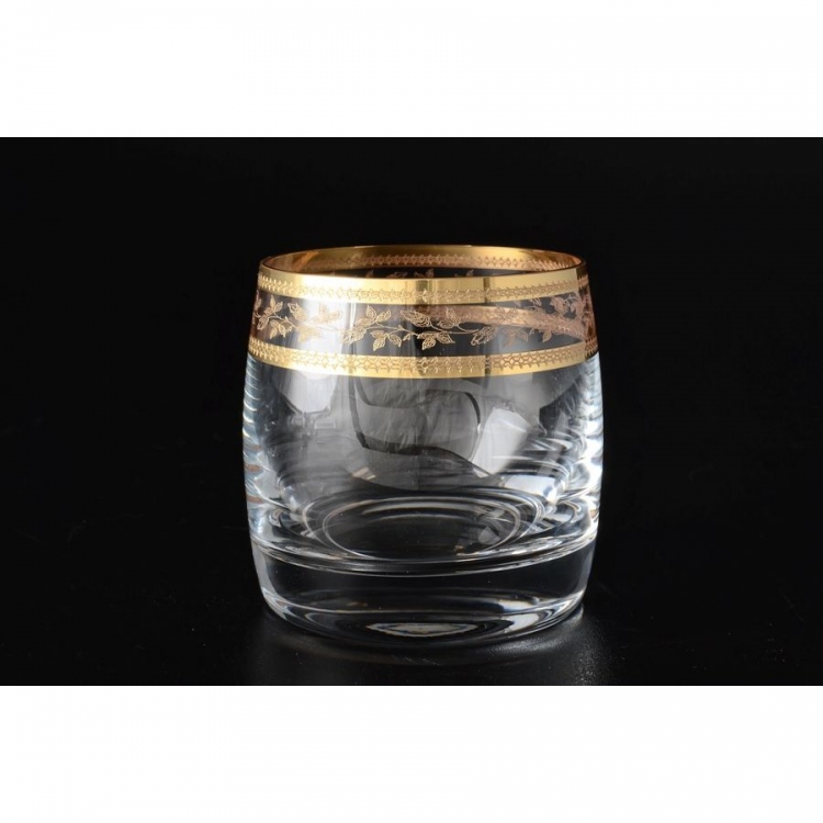 Набор стаканов для виски Crystalex Золотой лист Идеал 230мл 6шт