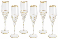 Набор бокалов для шампанского Same Спираль 200мл 6шт (золото)