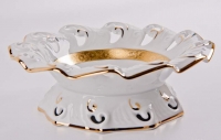 Ваза для фруктов Bavarian Porcelain Лента Рельеф золото