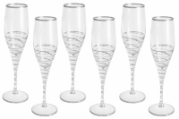 Набор бокалов для шампанского Same Спираль 200мл 6шт (серебро)
